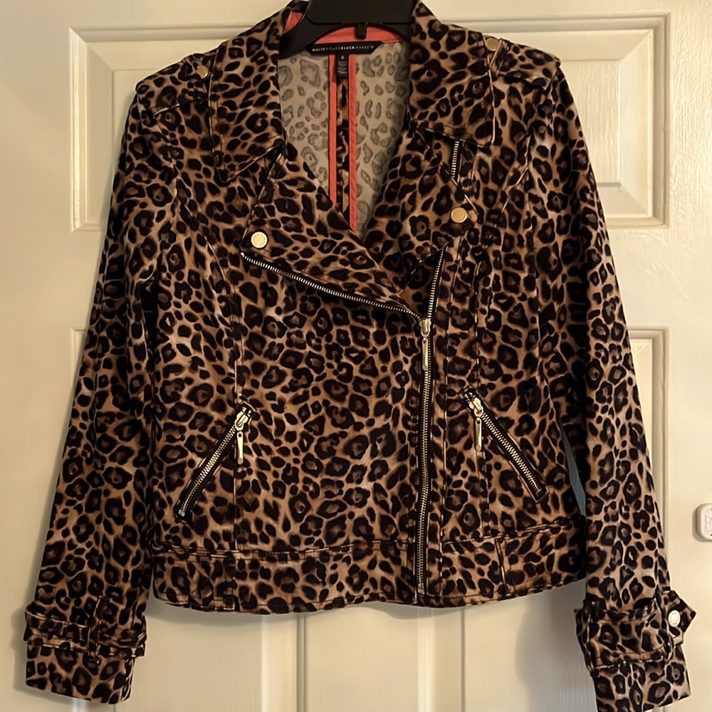 White House Black Market Leopard Print Jacket